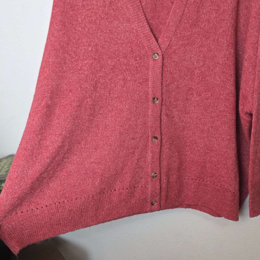 TORRID Vegan Cashmere Cardigan V-Neck Drop Shoulder Sweater Pink Plus Size 5X - Picture 8 of 13